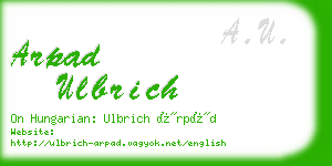 arpad ulbrich business card